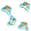 4 11x17mm Aqua Cloisonné Butterflies